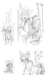 1boy 1girls blowjob blue_archive blush doggy_style fellatio female from_behind halo hifumi_(blue_archive) ki_no_nekko koharu_(blue_archive) male oral penetration penis sex sex_from_behind trinity_general_school_student watching