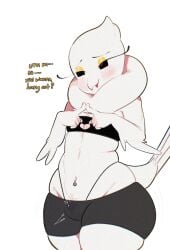 1boy anthro avian bird blush bulge burd_(meweeze) dialogue embarassed feathers femboy gay girly heart-shaped_pupils male meweeze shorts solo text thick_thighs wide_hips