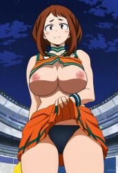 1girl 1girls ai_generated anime boku_no_hero_academia breasts curvy curvy_female curvy_figure eyes female fit hair my_hero_academia nsfw stickyai tits uraraka_ochako voluptuous