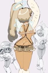 1girls angel ass backside barely_clothed breasts female fjaskgf oc tagme