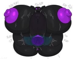 1boy 1girls big_ass big_breasts big_butt big_penis blocky_head blue_cock blue_dick blue_eyes breasts enderlady_(hbtheender) hb_(hb_the_ender) mating_press nipples original penis purple_eyes stemingbunbun tagme text thick_thighs wide_hips