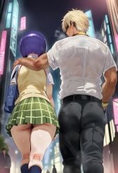 1boy 1girls after_sex ai_generated arm_around_shoulders ass ass_cleavage ass_focus back_view bag big_ass blonde_hair bob_cut bracelet bully butt_crack cheating cheating_girlfriend classmates clothing cucked_by_bully date dating evil_grin evil_smile exhibitionism exhibitionist exposed_ass eyeless eyeless_male faceless_female faceless_male facing_away female grin height_difference high_resolution huge_ass maki_ai male messy_hair muscular muscular_male naive necklace netorare night no_panties no_panties_under_skirt ntr pants people_in_background petite plaid plaid_skirt pleated_skirt public public_indecency round_ass sairenji_haruna school_bag school_uniform schoolgirl shirt short_hair short_skirt shoulder_length_hair size_difference skirt sleeveless_sweater smaller_female socks stealing_girlfriend street sweat sweatdrop sweater sweating taller_male teen teenage_girl teenager to_love-ru to_love-ru_darkness toned toned_male under_skirt unseen_female_face viewed_from_behind walking wide_hips