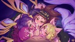 1boy 4girls ahri ahri_(league_of_legends) akali animal_ears ass baseball_cap big_ass blonde_hair blue_eyeshadow blush brown_hair cg child_bearing_hips claws clothed_female_nude_male cooperative_fellatio cum cum_in_mouth cum_on_hair curvaceous curvaceous_ass curvaceous_body curvaceous_female curvaceous_figure curvaceous_hips curvaceous_thighs curvy curvy_ass curvy_body curvy_female curvy_figure curvy_hips curvy_thighs dat_ass earrings evelynn eyeshadow ezreal facial facial_mark fellatio fingernails fox_ears fox_tail group_sex hair_bun hair_ornament half-closed_eyes harem hat heart idol jewelry k/da_(league_of_legends) k/da_ahri k/da_akali k/da_evelynn k/da_kai'sa k/da_series kai'sa kajinman large_ass large_penis league_of_legends licking licking_penis lipstick lipstick_mark long_fingernails long_hair looking_at_viewer makeup multiple_girls nail_polish official_alternate_costume oral penis pink_hair ponytail pov purple_eyes purple_eyeshadow purple_hair purple_nails riot_games saliva straight tail teamwork testicle_sucking testicles thick thick_ass thick_butt thick_hips thick_legs tongue tongue_out uncensored veins veiny_penis waifu whisker_markings yellow_eyes