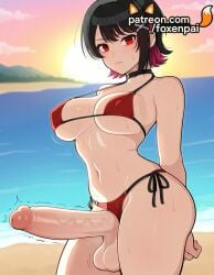 1futa 2025 ai_generated artist_name beach bikini black_hair breasts breasts breasts bust chest choker cloud cloudy_sky cock covered_nipples dick ellen_joe erection foxenpai futanari handsfree_ejaculation hi_res high_quality high_resolution highres large_penis large_testicles motion_lines multicolored_hair navel newhalf ocean orange_sky outdoors patreon patreon_username penis precum red_eyes short_hair side-tie_bikini sky solo stable_diffusion sun sunset sweat swimsuit testicles trembling twitching_penis uncensored veins veiny_penis watermark zenless_zone_zero
