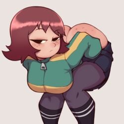 1girls ass bent_over big_ass big_breasts breasts bubble_butt clothing fat_ass female female_only freckles huge_ass jacket kim_pine large_ass leaning_forward looking_at_viewer lurkin no_panties png scott_pilgrim short_hair skirt solo thick_ass thick_thighs undressing wide_hips