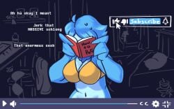 anthro avian bed big_breasts bird bodily_fluids book bra breasts clothing comic curvy_figure dracozhilla female furniture gesture hi_res hourglass_figure humiliation martlet_(undertale_yellow) monochrome navel nervous patreon penis_humiliation small_penis_humiliation solo subscribe suggestive suggestive_gesture sweat text undertale_yellow underwear url wide_hips wings