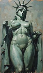 ai ai_art ai_assisted ai_generated art breasts cropped crown female female_focus female_only flipped_image french french_female green_skin lady_liberty large_breasts nipples nude painting patriotic patriotism pussy robe rule34 rule_34 sketch statue statue_of_liberty strip stripped stripping tagme tall tall_female tall_girl united_states_of_america usa