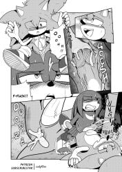 absurd_res animal_genitalia animal_penis bodily_fluids bruised bruised_leg clothed clothing codyf0xx comic cum cum_in_ass cum_inside cum_on_face cumshot echidna echidna_penis ejaculation english_text eulipotyphlan footwear forest genital_fluids genitals gloves greyscale handwear hedgehog hi_res knuckles_the_echidna male mammal manga_style monochrome monotreme partially_clothed penis plant sega shoes sonic_the_hedgehog_(series) spank_marks tears tears_of_pleasure text tree