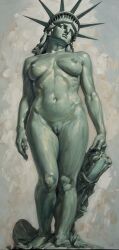 ai ai_art ai_assisted ai_generated art breasts cropped crown female female_focus female_only french french_female green_skin lady_liberty nipples nude painting patriotic patriotism pussy robe rule34 rule_34 sketch statue statue_of_liberty strip stripped stripping tagme tall tall_female tall_girl united_states_of_america usa