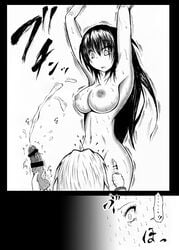 2girls areolae artist_request blood breasts castration character_request cock_and_ball_torture copyright_request ejaculation erection femdom futanari guro intersex knife large_breasts mutsu_ nipples penis severed_penis severed_testicles tears testicles torture