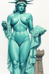 abs ai ai_art ai_assisted ai_generated art breasts cropped crown female female_focus female_only fit french french_female green_skin lady_liberty large_breasts nipples nude patriotic patriotism pedestal pussy robe rule34 rule_34 sketch statue statue_of_liberty strip stripped stripping strong tagme tall tall_female tall_girl united_states_of_america usa