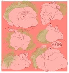 absurd_res anthro ass belly big_belly big_breasts big_butt bodily_fluids breasts cakecauldron canid canine clothed clothing digital_media_(artwork) duo english_text fart fart_cloud fart_fetish felid feline female fox fur hair hi_res humanoid hybrid male male/female mammal navel overweight overweight_anthro overweight_female overweight_male pyrocynical simple_background smile tail teeth text thick_thighs youtuber
