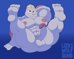 5:4 abs absurd_res alternate_version_at_paywall anthro ass balls big_muscles big_penis butt_from_the_front digital_media_(artwork) erection feet feet_up generation_1_pokemon genitals glans hi_res humanoid_genitalia humanoid_penis looking_at_viewer machoke male muscular muscular_male navel nintendo nipples nude pecs penis pokemon pokemon_(species) red_eyes smile soles solo toes vein veiny_penis wolfbuns