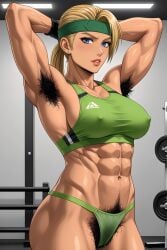 ai_generated armpit_fetish armpit_hair armpits athletic athletic_male bush bushy_pubes deergirlfit excessive_pubic_hair female_pubic_hair gym hairy hairy_armpits hairy_pussy mortal_kombat mortal_kombat_3 muscular pubic_hair pubic_hair_peek pubic_tuft sonya_blade sports_bra toned toned_female