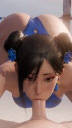 1boy 1girls 3d 9:16 animated asian asian_female ass ass_focus ass_up ass_view ass_visible beach black_hair blue_slingshot_swimsuit breasts brown_eyes chun-li clothed_female_nude_male double_bun earrings fellatio female flower hair_bun hair_flower hair_ornament highres jewelry large_breasts lazyprocrastinator light-skinned_female light-skinned_male light_skin longer_than_10_seconds looking_at_viewer looping_animation male no_sound official_alternate_costume one-piece_swimsuit oral pov shorter_than_30_seconds slingshot_swimsuit straight street_fighter street_fighter_6 swimsuit tagme thighs top-down_bottom-up uncensored vertical_video video