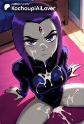 1girls ai_generated angry annoyed annoyed_expression big_breasts black_leotard bodysuit bored bored_expression breasts cartoon cartoon_network censored cum cum_in_mouth cum_inside cum_on_body cum_on_breasts cum_on_face cumshot dc dc_comics female female_only forehead_jewel from_above frown grey_body grey_skin kochoupiailover latex latex_clothing latex_suit leotard looking_at_viewer pov pov_eye_contact purple_eyes purple_hair rape raven_(dc) short_hair skindentation solo solo_female superhero superhero_costume superheroine teen_titans tight_clothing