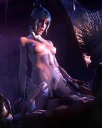 3d_(artwork) 3d_render ashen_hair baldur's_gate_3 boobs_out breasts elf elf_female female hairy_chest male nude nude_female nude_male penis penis_in_pussy pussy pussy_hair sfmwalrus shadowheart shadowheart_(baldur's_gate)