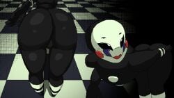 1920x1080 1girl ass_focus banditeere bent_over black_body buttons female female_focus five_nights_at_freddy's five_nights_at_freddy's_2 looking_at_another looking_at_partner marionette_(fnaf) pixel_(artwork) pixel_art puppet_(fnaf) scottgames shiny_body solo solo_female striped_body stripes teasing teasing_viewer