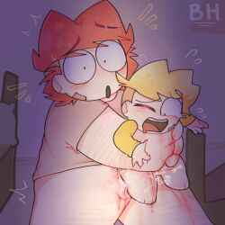2boys age_difference balls behind_another behind_back blonde_hair blood caught_in_the_act caught_naked dark_room incest incestuous male male_only oc ocs open_mouth original original_character original_characters rape raped raped_male red_hair sex_from_behind sexual_assault sexual_harassment step-incest stepbrother