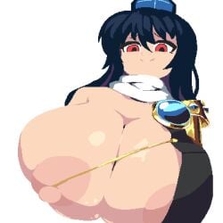 1girls areolae breasts_bigger_than_head female huge_breasts iizunamaru_megumu massive_breasts nipples red_eyes tengu touhou yado_taityou yokai youkai