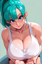 1girls ai_generated breasts bulma_(dragon_ball) huge_breasts mature_female