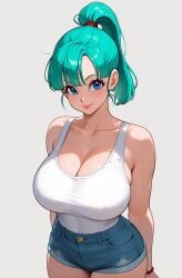 1girls ai_generated breasts bulma_(dragon_ball) huge_breasts mature_female