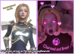 3d ahe_gao ahri animated armor ass before_and_after bent_over black_hair blender blonde_hair blue_eyes breasts charmed english_text fox_ears fox_girl fox_tail futa_on_female futanari glowing_eyes heart_symbol hypnosis instant_loss_2koma kitsune league_of_legends luxanna_crownguard mind_control multiple_tails nipples nude open_mouth penis pink_eyes riot_games sex_from_behind split_screen table tagme vaginal_penetration video