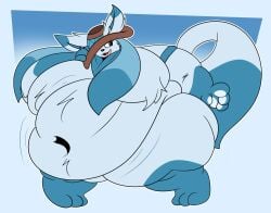 bbw big_breasts breasts castdraws_(artist) cleavage eeveelution female furry glaceon huge_breasts overweight pokemon pokemon_(species) thick_thighs wide_hips