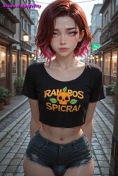 1boy ai_generated bulge femboy otoko_no_ko short_hair shorts solo trap yaoi