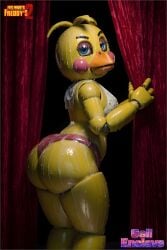 1girl ai_generated animatronic_female artist_logo artist_name artist_signature cum cum_on_body duck_girl female five_nights_at_freddy's_2 fnaf_2 metallic_body movie pink_thong toy_chica_(fnaf) x_username yallahs80 yellow_body