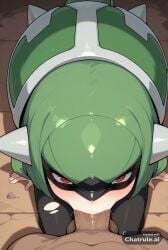 ai_assisted ai_generated balls_deep deep deepthroat detailed dominated facing_viewer feral hands_behind_back high_quality highres petite_body pov red_eyes ripped_clothes sitting_on_knees skinny small_breasts small_tits spikes tiny_tits torterra young