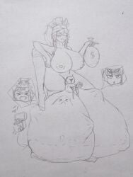 1futa 2girls arknights cock_vore diphallism female_prey futa_pred horse_ears horse_girl horsecock horsecock_futa huge_breasts money_bag narantuya_(arknights) nude nude_futa object_insertion object_vore pencil_(artwork) pepe_(arknights) same_size_vore sheath struggling_prey titi_(arknights) traditional_media_(artwork) treasure treasure_chest urethral_insertion urethral_penetration wink