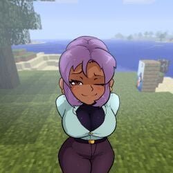 curvy dark-skinned_female efe_(minecraft) microsoft minecraft mojang tagme_(artist) video_games