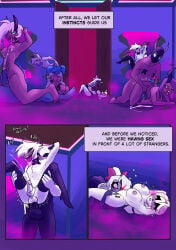 ahe_gao angel_dust_(hazbin_hotel) armpits ass ass_licking big_breasts charlie_morningstar_(hazbin_hotel) comic comic_page completely_nude cum demon demon_girl demon_horns evil_raccoon gay_sex hazbin_hotel lesbian lesbian_sex nude orgy pale_skin party red_body vaggie_(hazbin_hotel) vivienne_medrano vivziepop