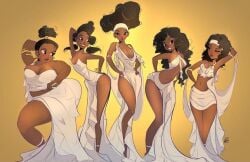 calliope_(hercules) dark-skinned_female disney gold_jewelry greek_mythology hercules_(1997_film) hercules_(disney) multiple_girls mythology the_muses