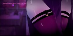 1girls asmr audio audio_only background bed bedroom body_offscreen clothed_female female_focus female_only heart heart_symbol kumo_kuddelmuddel long_boots long_dress long_video longer_than_15_minutes monster_girl non_nude not_porn purple_body sfw slapping_thigh solo spider_girl tagme teddy_bear text thick_thighs thigh_clapping thigh_crushing thigh_smother thighs thighs_focus video virtual_youtuber