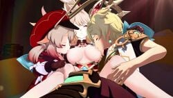 3d_animation aether alice_(genshin_impact) blender breast_sucking genshin_impact klee_(genshin_impact) shirosonya tagme video