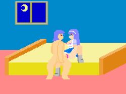 1boy 1girls 2d animated areolae blue_eyes blue_hair blush breasts breasts_out cum cum_dripping_out_of_pussy cum_in_pussy cum_inside ejaculation game_cg hotel_girl_(sensual_pleasure) jermaneels long_hair missionary_position nipples nude nude_male open_mouth penis pixel_animation pixel_art pussy sensual_pleasure_2 sex skirt skirt_lift spread_legs thighs vaginal_penetration