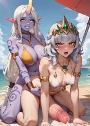 2futas abs ai_generated anal anal_insertion anal_sex angry angry_expression angry_face animal_genitalia_on_humanoid armpits balls beach beachwear big_balls big_breasts big_penis big_testicles bikini bikini_bottom bikini_top blush breasts doggy_style dominant embarrassed eye_contact from_behind from_behind_position futa_on_futa futa_only futanari gold_eyes grey_hair horsecock horsecock_futa horsecock_on_humanoid huge_balls huge_breasts huge_cock huge_testicles intersex jewelry kadmyrel league_of_legends looking_at_viewer penis public public_sex purple_skin qiyana_yunalai small_breasts small_tits smile smiling smiling_at_viewer soraka tattoo tattoos testicles tiara