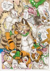 anthro anus balls big_breasts breasts comic cum cum_in_pussy cum_inside daigaijin dialogue dildo english_text erection fan_character feline female group kung_fu_panda lynx male mammal master_tigress mei_ling nude penetration penis pussy sex sex_toy south_chinese_mountain_cat strapon text tiger vaginal_penetration