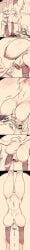 1boy 1girls animal_ears blood breasts bucket corpse cum cum_drip cum_in_throat cum_inside death decapitation deepthroat empty_eyes gore guro hanging huge_breasts kurohime_(artist) monochrome necrophilia nipples rabbit_girl sex skull_fucking snuff upside-down