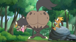 ass ass_focus female furry heart-shaped_butt heart_ass hyena leena_(potateymatey) male marley_(potateymatey) meerkat potateymatey