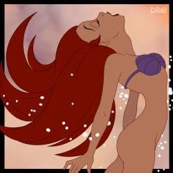 ariel ass bare_ass bare_hips bare_legs bottomless bra_only disney disney_princess hips humanized jumping legs long_hair mermaid naked nude on_model princess red_hair swimming teenage teenage_girl teenager the_little_mermaid_(1989_film)