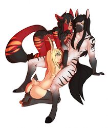 ambiguous_gender anthro balls breasts canine equine erection eyewear female ffm glasses group group_sex kneeling lagomorph male male/ambiguous mammal nude rabbit sex sitting sketch smile straight teil threesome tongue tongue_out zebra