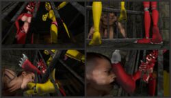 3d claws dirty feet female five_nights_at_freddy's foxy_(fnaf) hawkvally male panties paws pink_panties smell toes toy_chica_(fnaf) uncensored video_games