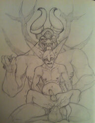 anal balls cmsux cum cum_in_ass cum_inside demon doom_(dota_2) dota dota_2 inflation lucifer_the_doom_bringer male mammal meepo_the_geomancer nipples sketch stomach_bulge traditional_media_(artwork) video_games yaoi