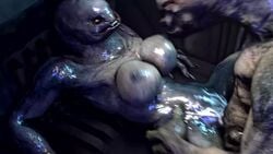 1boy 1girls 2014 3d absurdres alien alien_girl animated areolae big_breasts bouncing_breasts breasts claws cum cum_in_pussy cum_inside ejaculation erect_nipples erection female female_sangheili grey_skin halo_(series) highres huge_breasts large_breasts lying male mandibles monster monster_girl nipples no_sound nude on_back penetration penis pussy sangheili sex source_filmmaker stomach_bulge straight uncensored vaginal_penetration video wattchewant