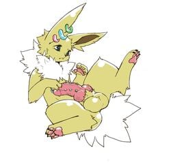 1boy anthro ass balls ballsack big_penis big_testicles blue_eyes canine canine_penis claws digital_media_(artwork) ear_piercing earrings eeveelution erection foreskin foreskin_folds frenum_ladder frenum_piercing furry furry_balls genital_piercing hybrid_penis intact jolteon knot knotted_humanoid_penis kosian long_ears looking_away male male_only mammal neck_ruff nintendo nude_male on_back original_character pawpads paws penis penis_piercing piercing piercings pokémon_(species) pokemon pokemon_rgby prince_albert_piercing retracted_foreskin scrotum solo tail testicles uncut veins veiny_knot veiny_penis video_games white_background white_fur yellow_fur