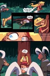 anthro blood bloodshot_eyes blue_eyes bodily_fluids bottomwear breath_powers clothing comic cuchuflin elemental_manipulation end_page female fire fire_breathing fire_manipulation footwear forest forest_background frida_(cuchuflin) generation_2_pokemon generation_7_pokemon group hi_res horn houndoom human mammal nature nature_background nintendo plant pokemon pokemon_(species) red_clothing red_eyes red_shirt red_topwear ribombee romi_(cuchuflin) roots running_away scared shirt shoes skirt topwear torn_clothing tree tripping unconscious_anthro vein white_bottomwear white_clothing white_skirt wounded yellow_clothing yellow_footwear yellow_shoes