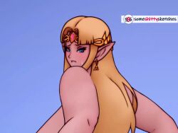 ass ass_too_big blonde_hair blue_background blue_eyes cellulite earrings gigantic_ass huge_breasts hyper_ass long_hair looking_back mp4 no_sound pointy_ears princess_zelda short_shorts shorts_pull simple_background someshittysketches sweatdrop tagme the_legend_of_zelda tube_top tubetop video zelda_(a_link_between_worlds)